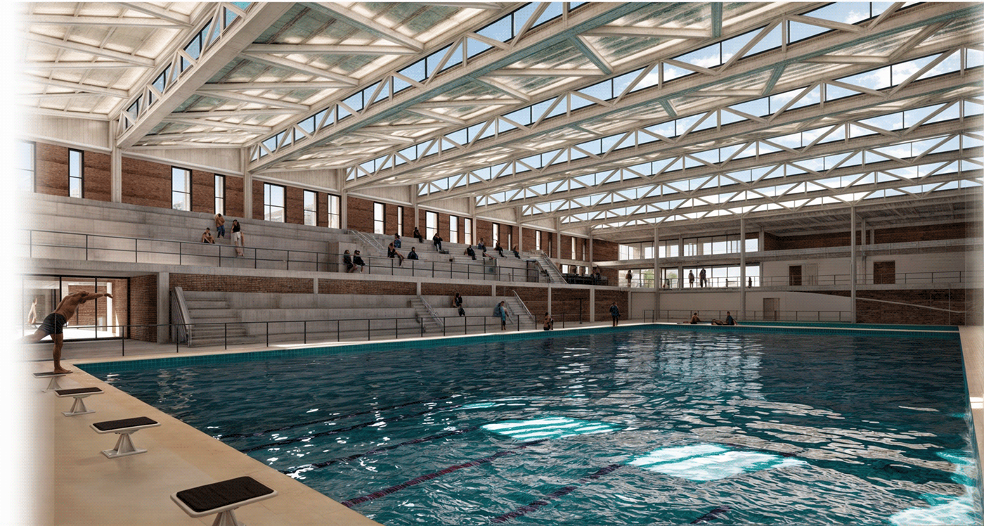 swimming pool architecture visualization interior design  Render archviz modern vray SketchUP 3D