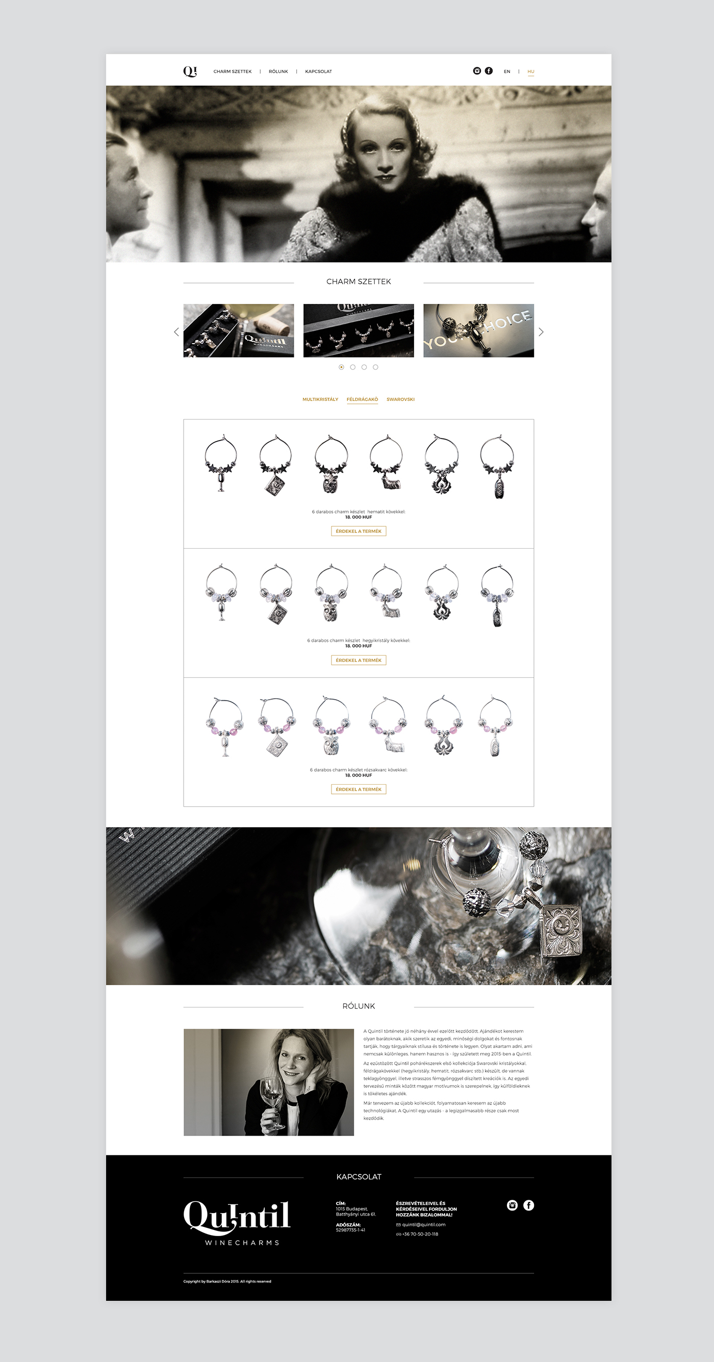Web package logo brand identity wine charme elegant gift