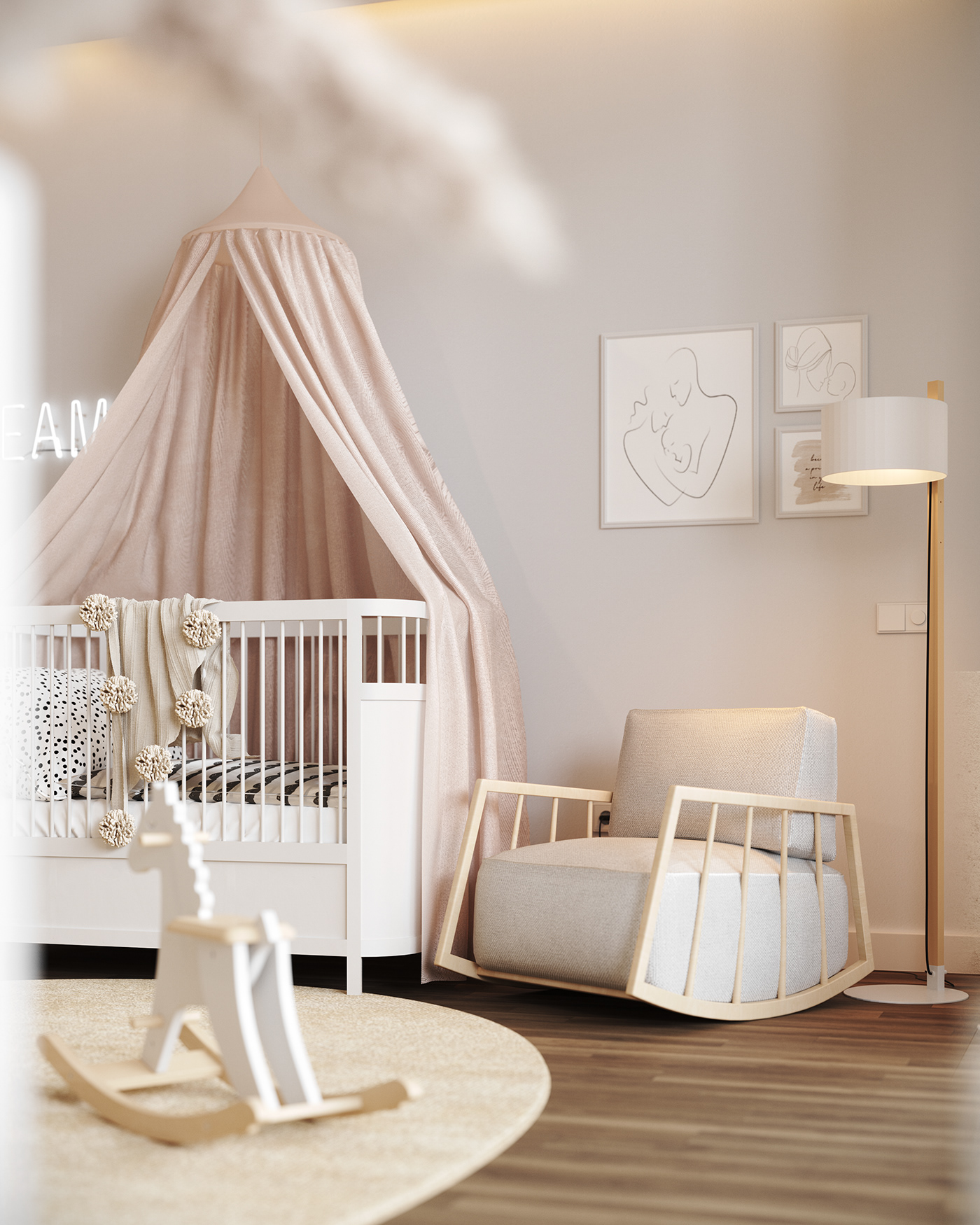 3D Adobe Portfolio architecture baby bedroom CGI design interior design  Render visualization