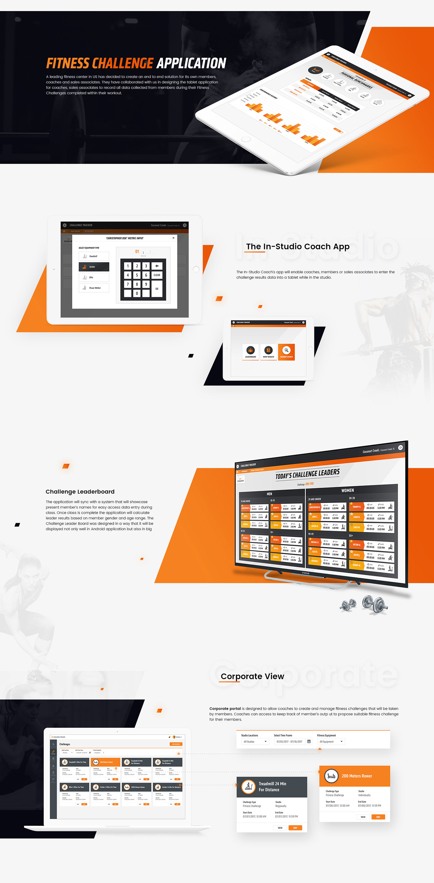 ux/ui Web tablet app application design fitness