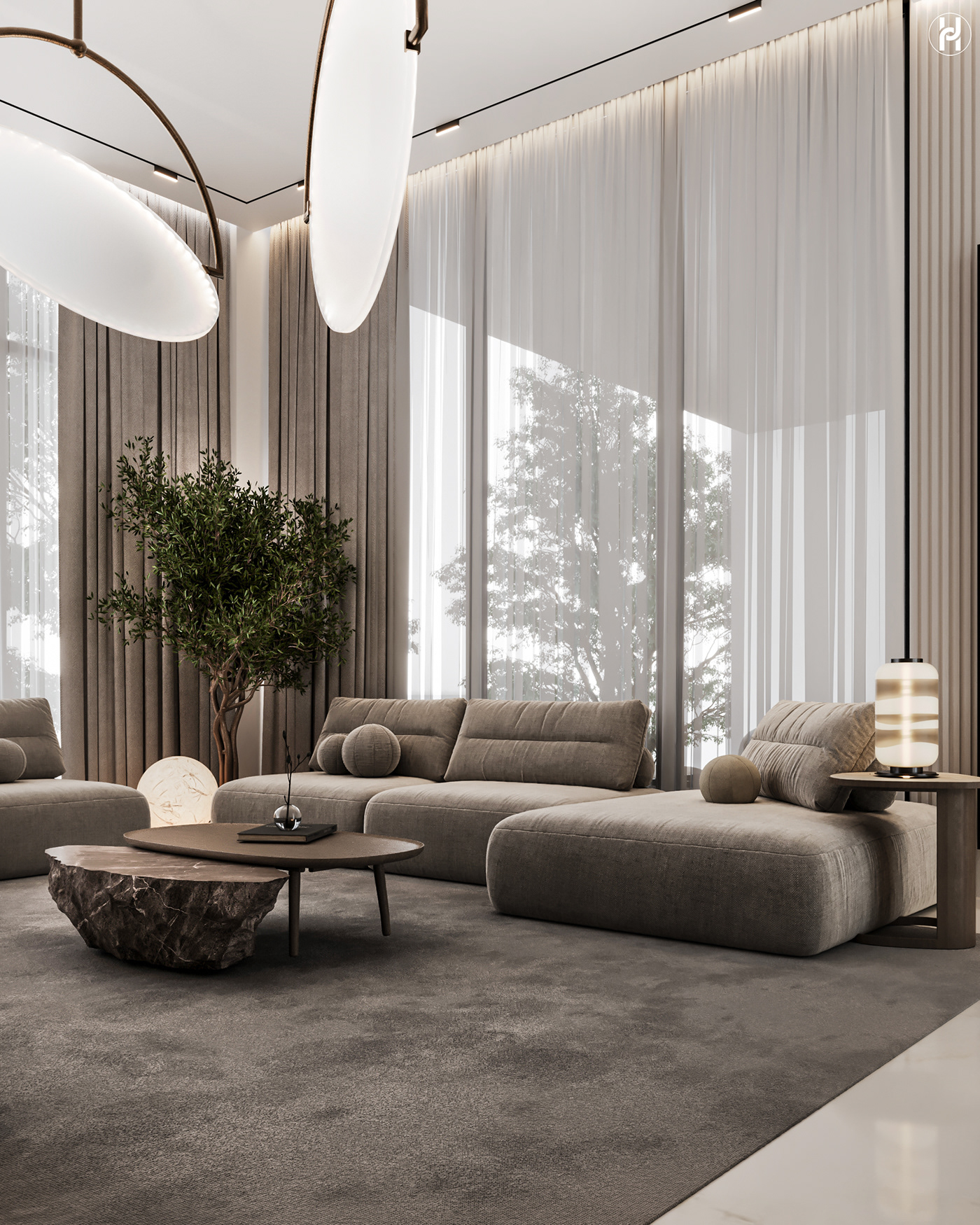 interior design  Render visualization architecture corona reception living room living minimal minimalist