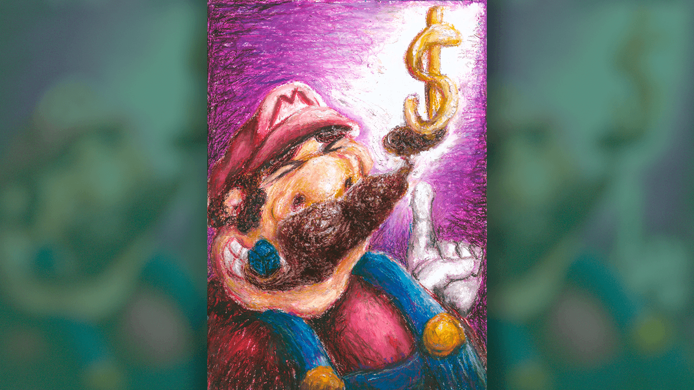 Magazine cover illustration for business article - Nintendo predictions for 2024