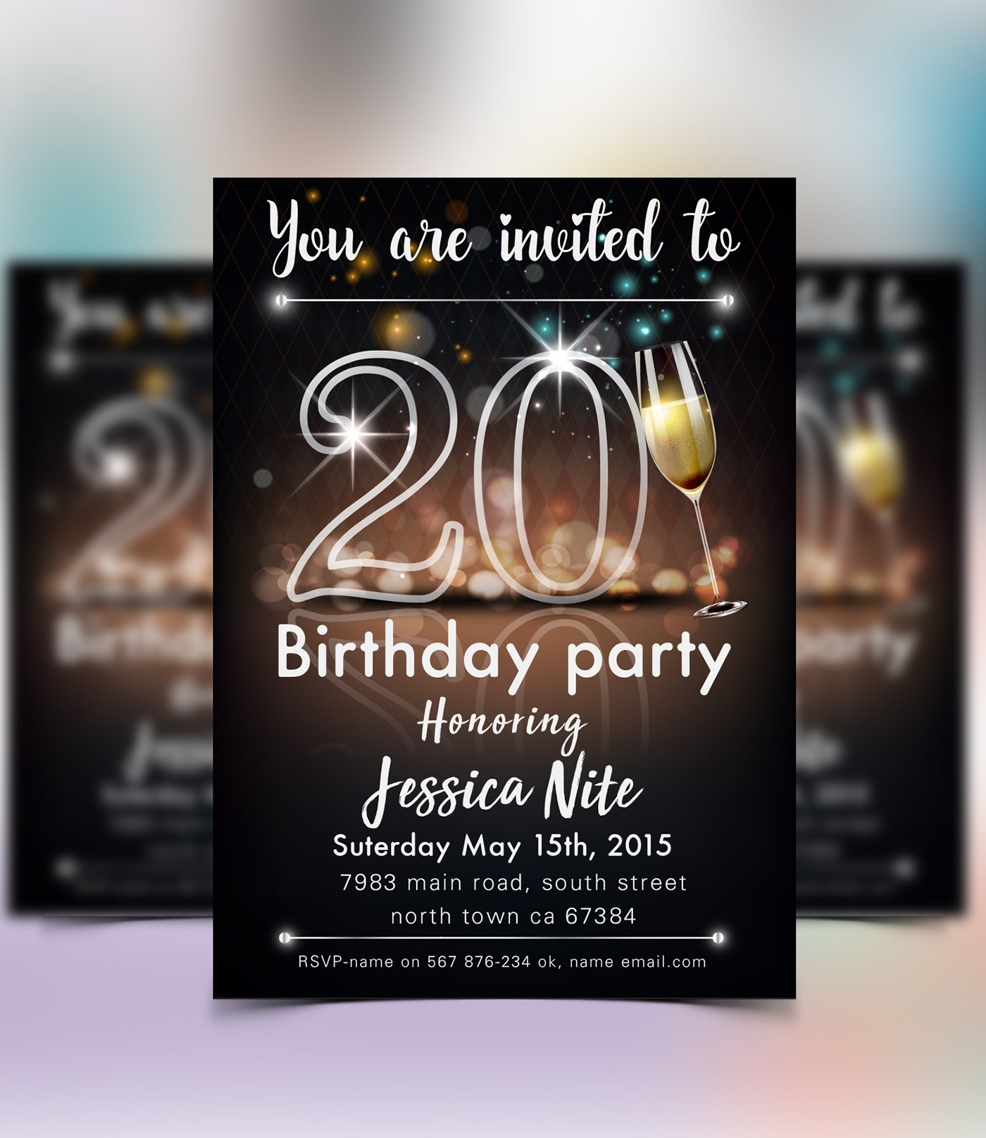 Save The Date, Birthday Invitation Template on Behance