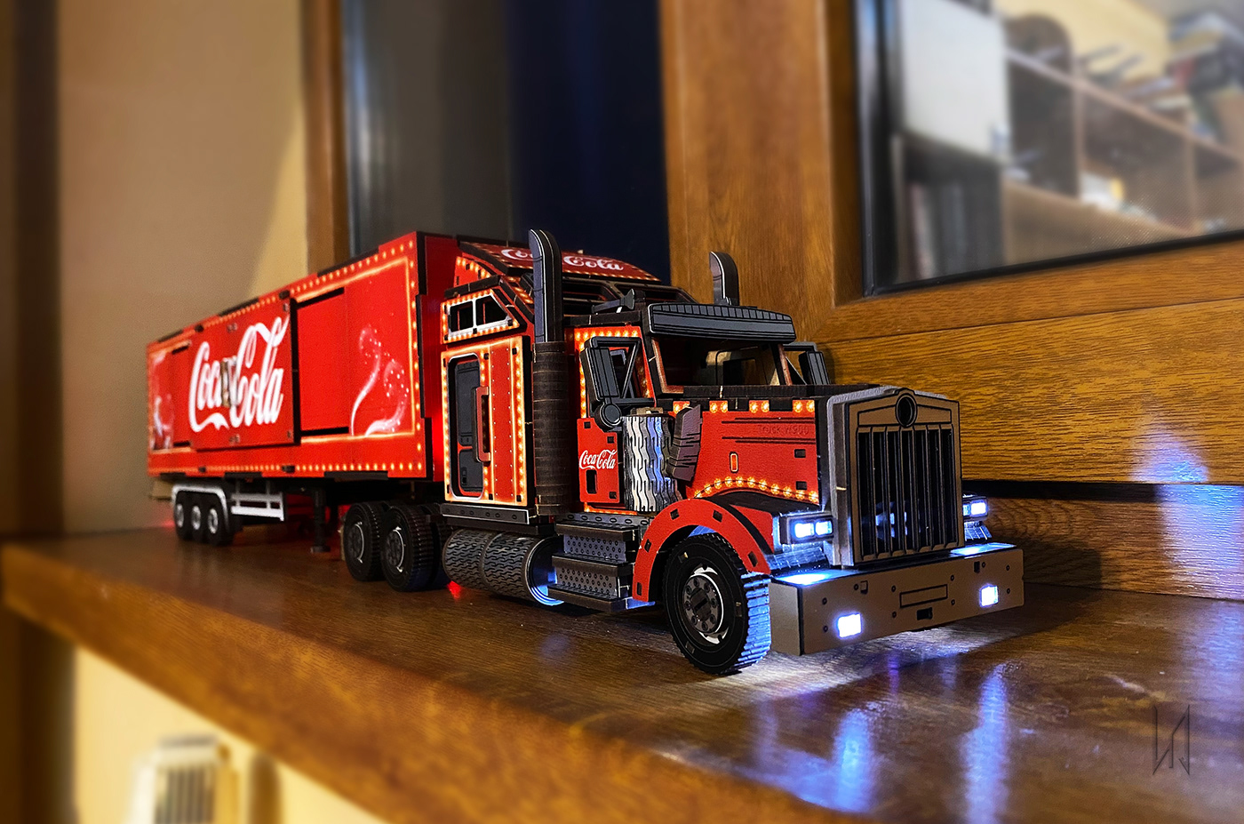 3D Puzzle Coca-Cola construction craft DIY Kenworth laser cut model kit Truck wooden toy