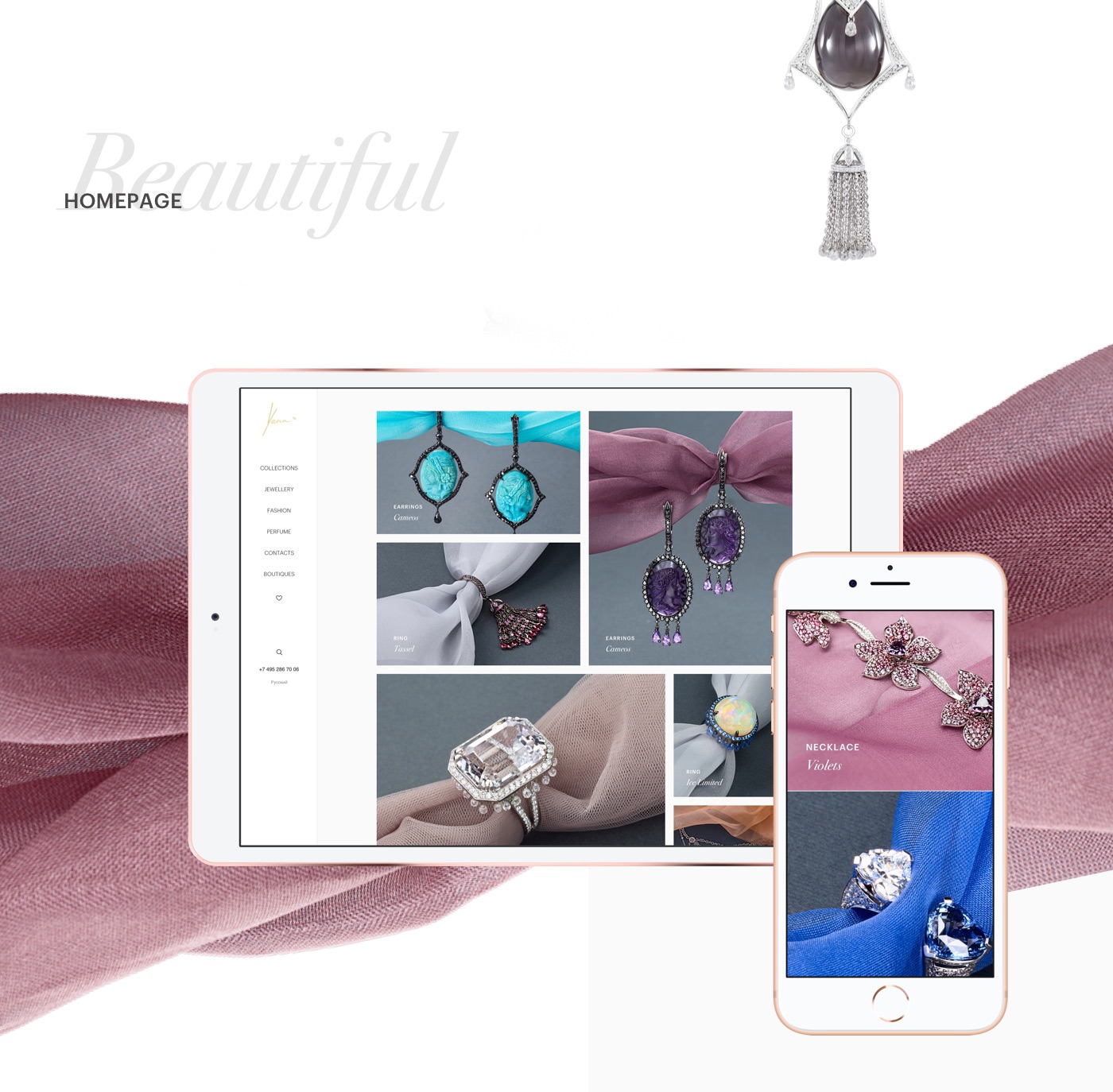 design Fashion  Jewellery luxury Web inspiration minimal mobile beauty UI