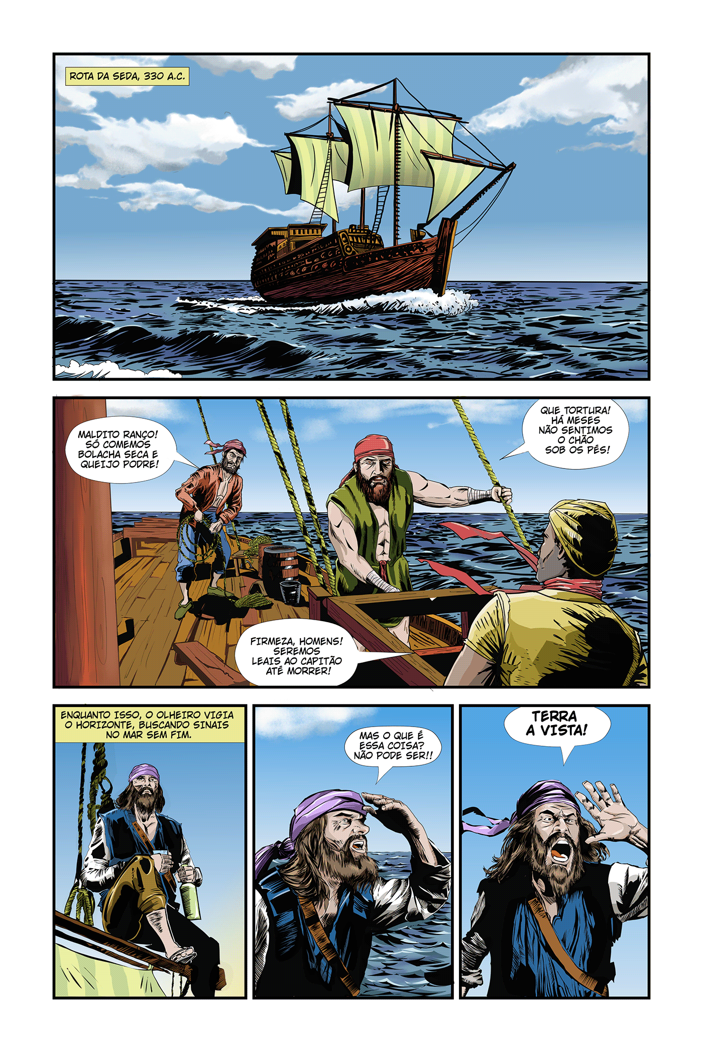 História em quadrinhos autoral sobre aventura épica em uma terra fantástica 