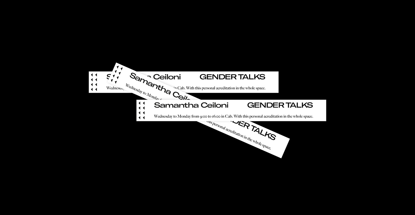 Gender graphicdesign editorial Event speech talks blackandwhite art direction 