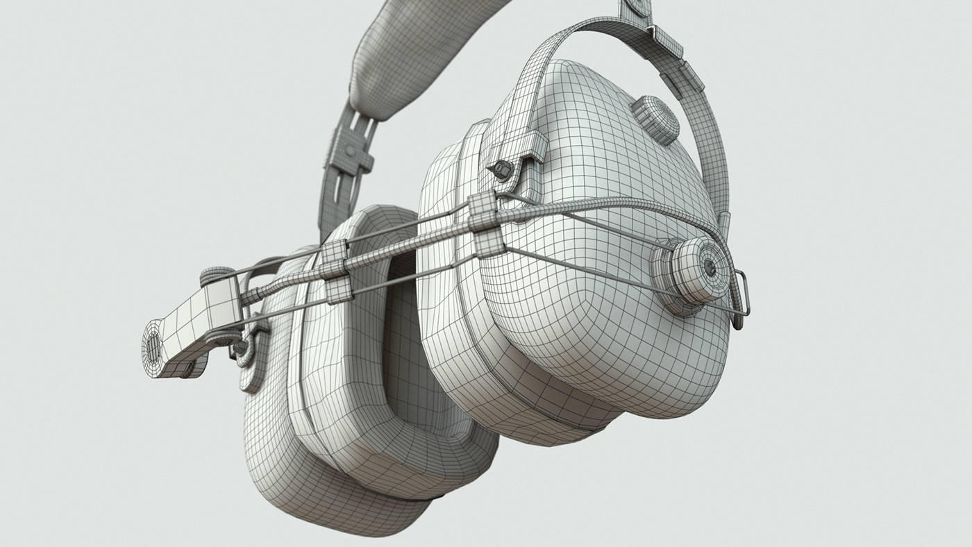 headphone headset product visualization 3d render CGI cinema 4d octane 3d modeling aviation modeling render