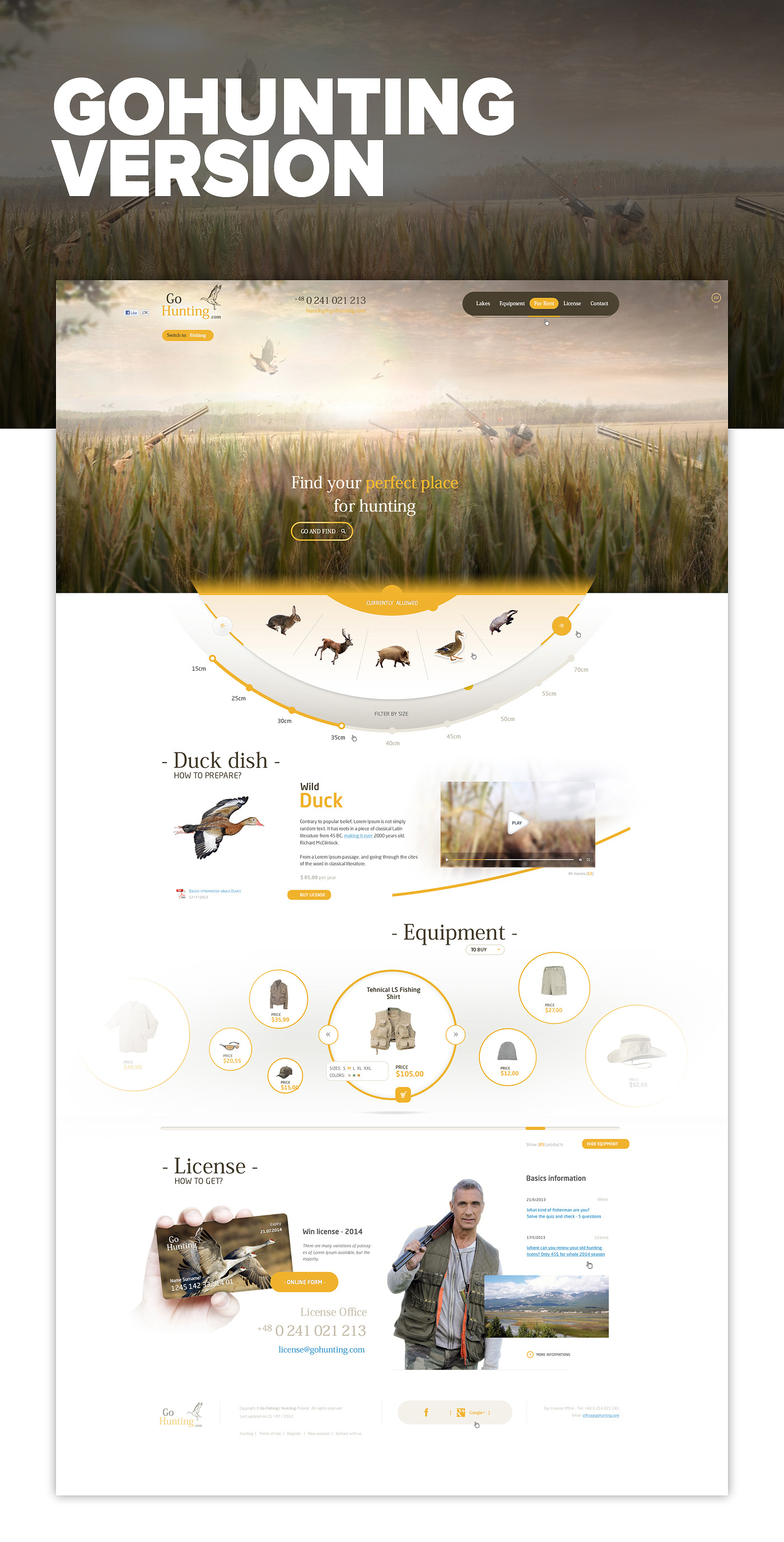 fishing Hunting shooting Webdesign modern Nature go fishing go hunting design fishes ducks