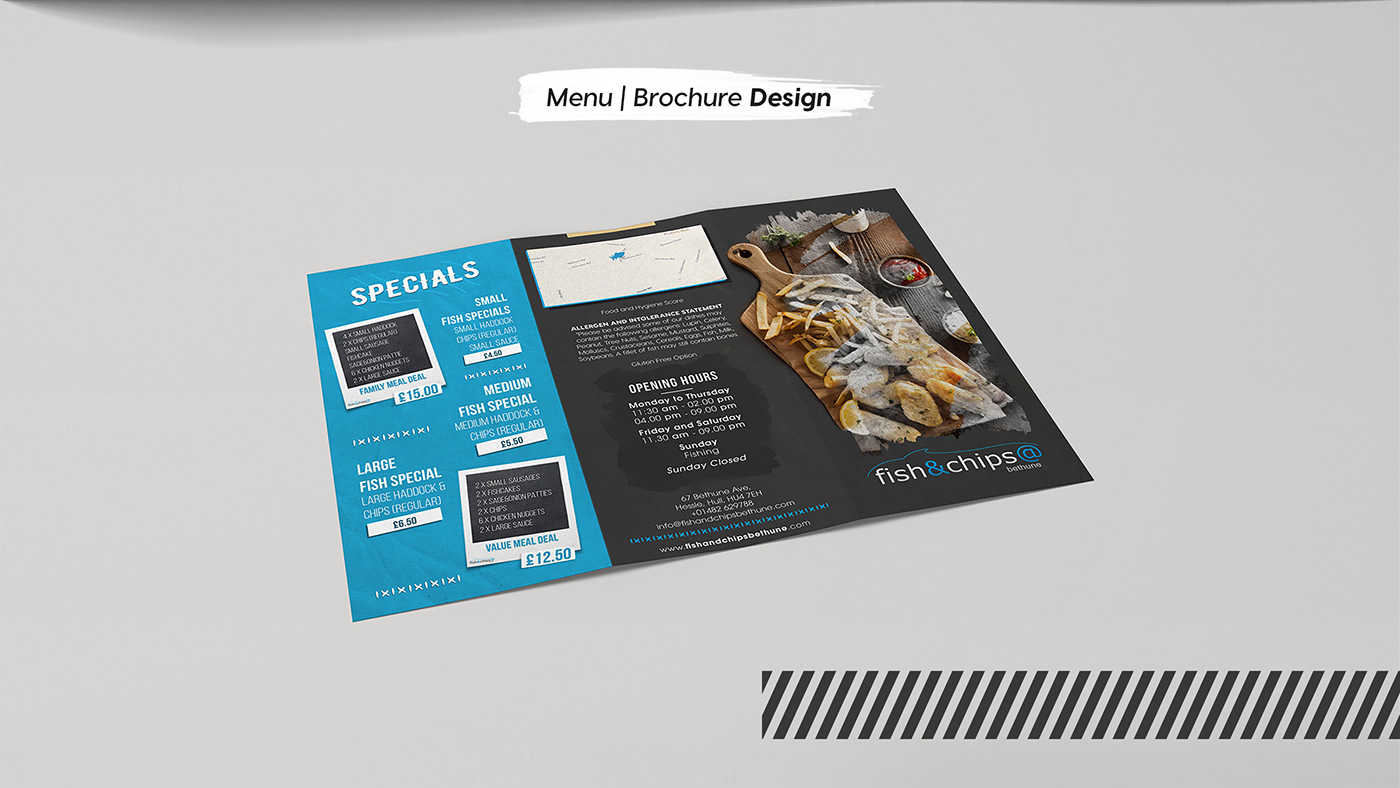 art creative design digital director fishnchips graphic menu Photography  restaurant