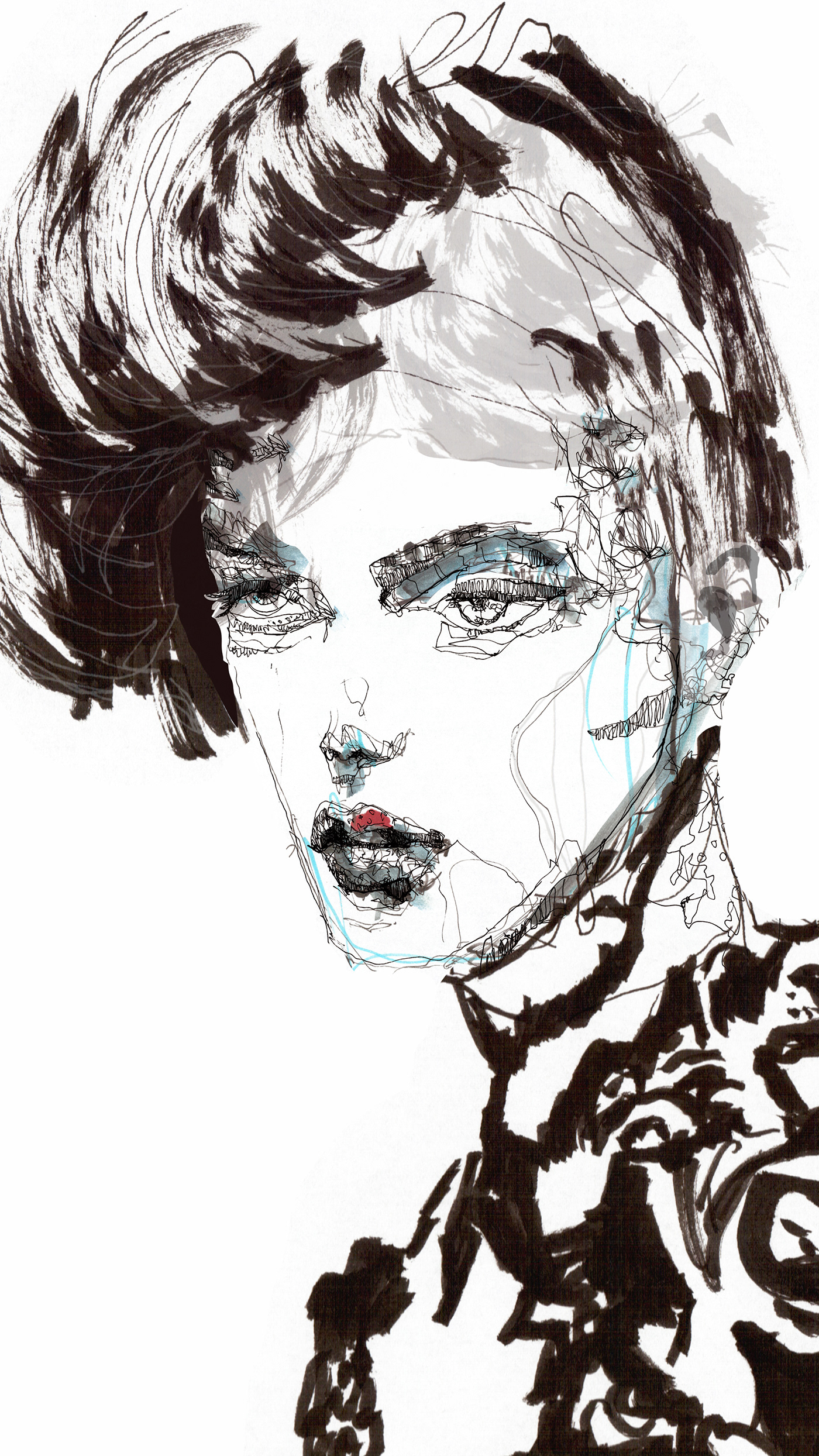 artwork beauty digital illustration Drawing  Fashion  model portrait woman