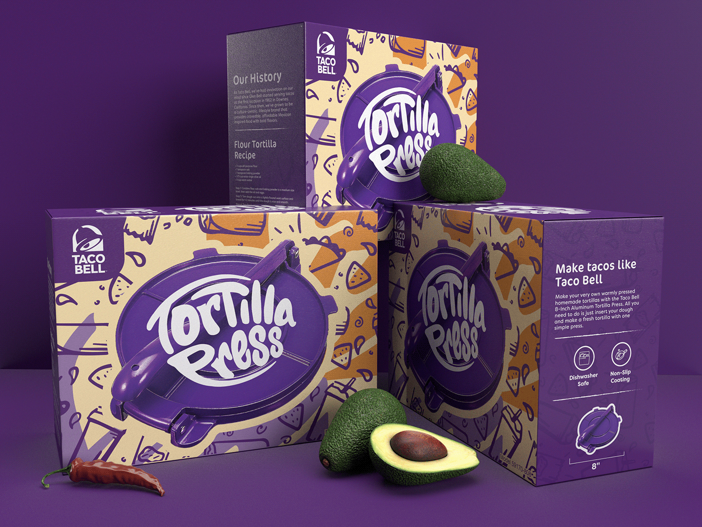 appliances design graphic design  kitchen package package design  Project student Taco Bell tacobell