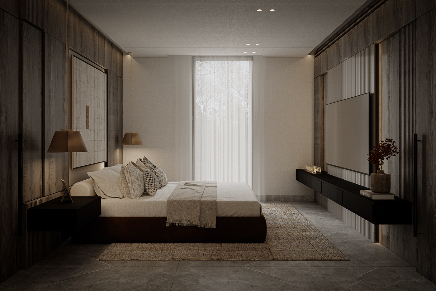 interior design  visualization architecture archviz Render bedroom design Master bedroom 3ds max CGI