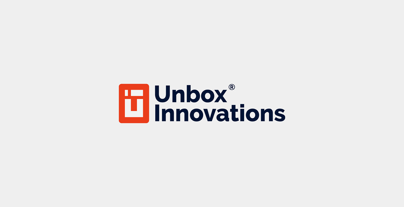 unbox innovation blockchain devops branding  Logo Design brand identity digital orange logo designer