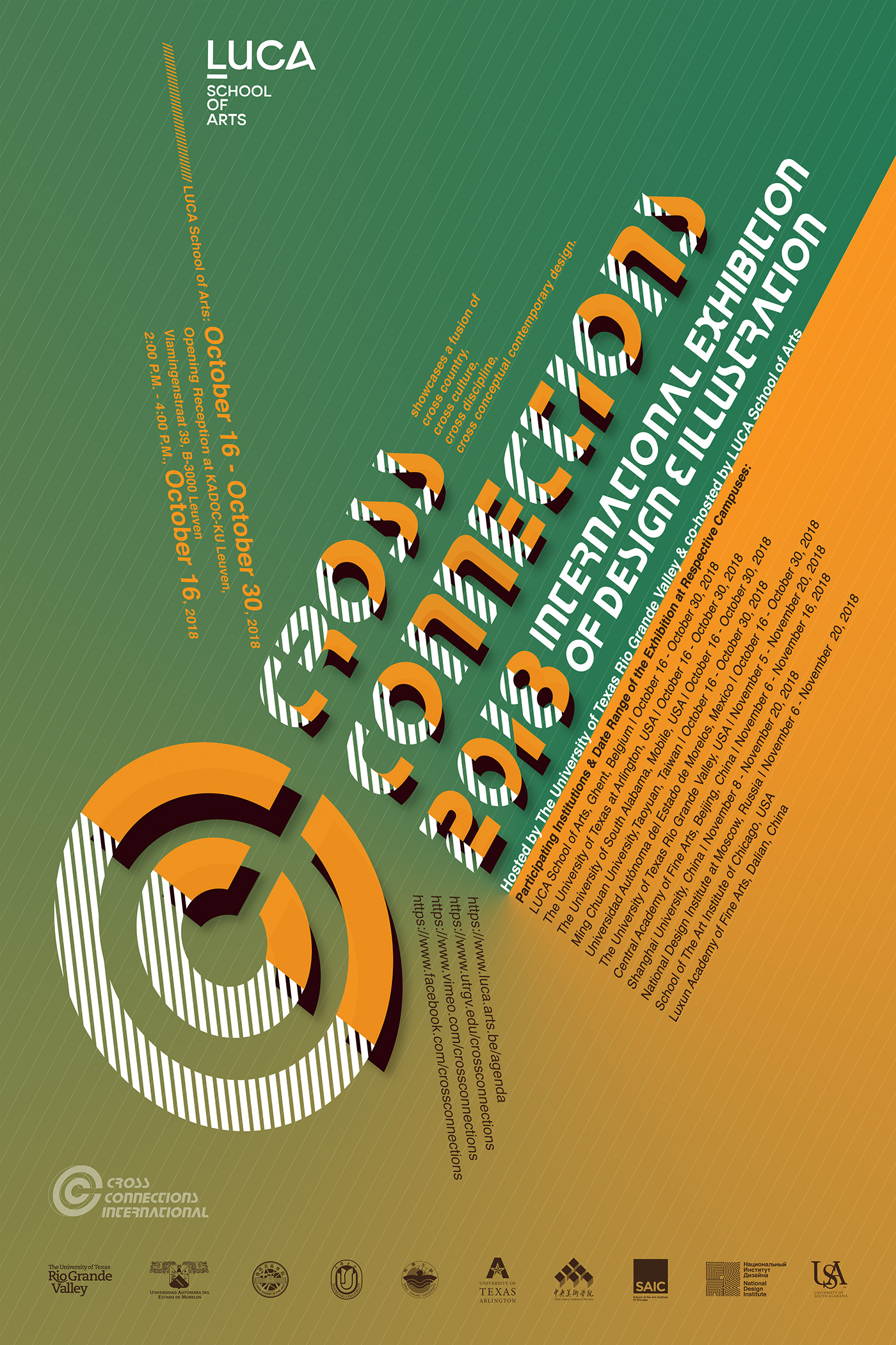 Cross Connections UTRGV Event Poster typography   PING XU PXSTUDIO CC-2018 Cross Connections 2018