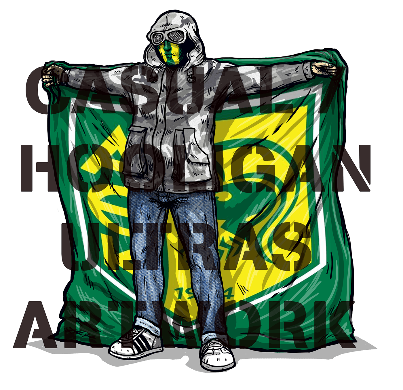 hooligans ultras football soccer futebol Sports Design stadium ILLUSTRATION  Digital Art  Pyro