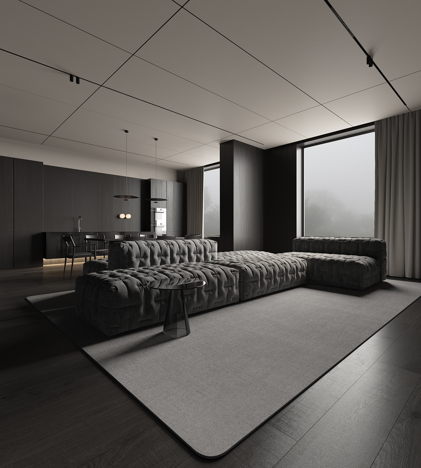 furniture 3D visualization 3ds max Render corona CGI modern dark