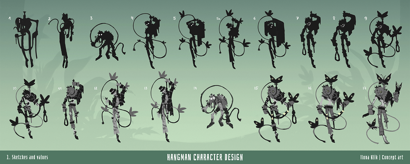 Hangman concept art 2D gameart game design concept artwork