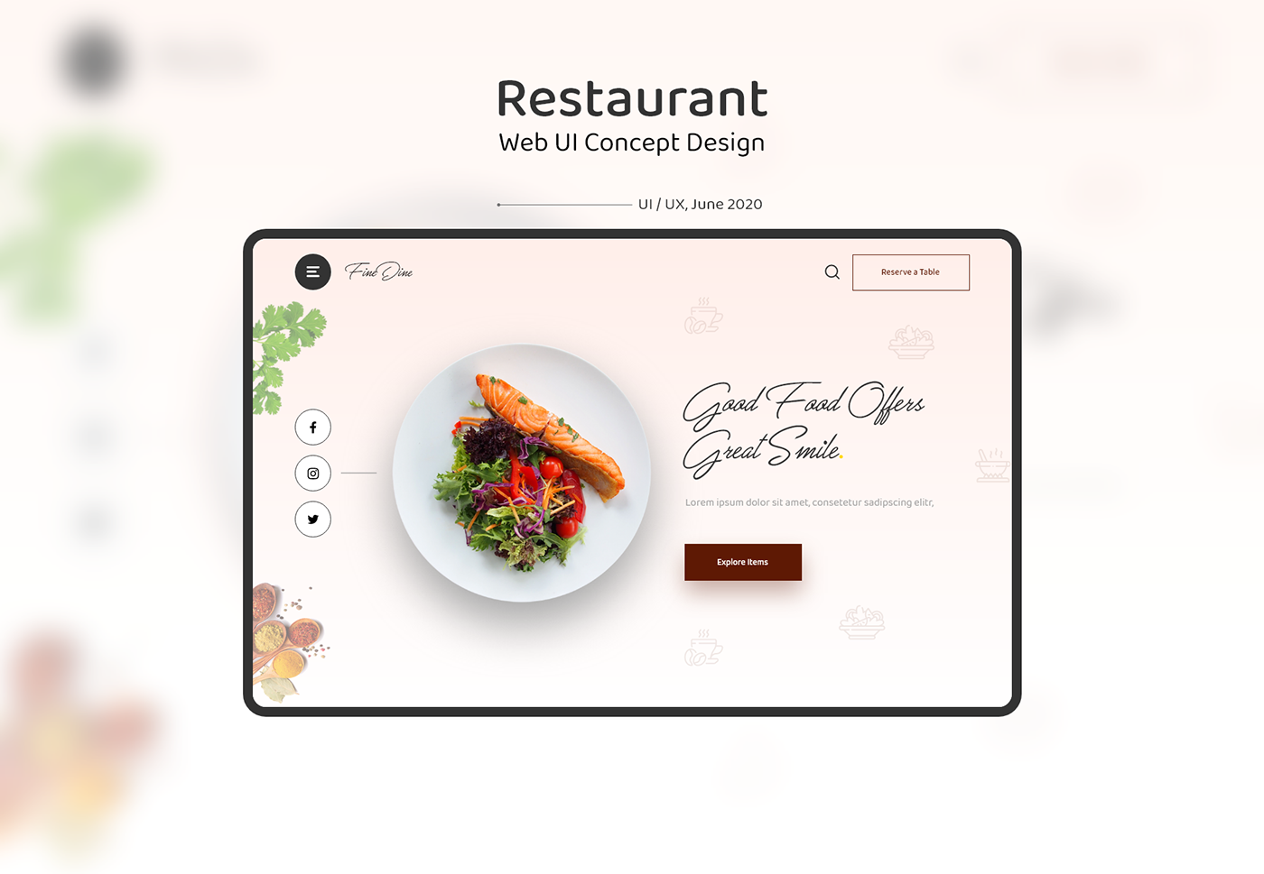 Adobe XD design Food  NEW DESIGN restaurant template TRENDING uiux Website webui