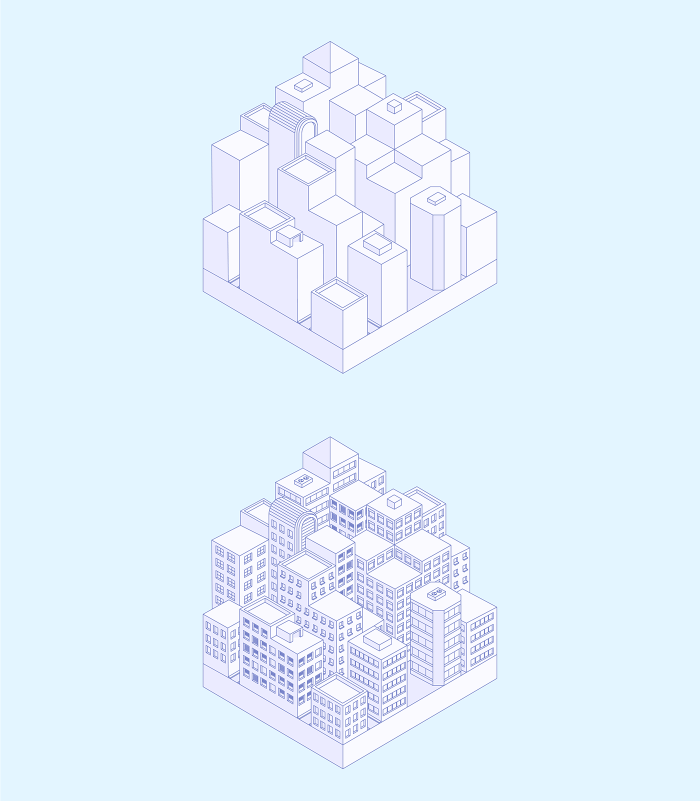 infographic city line darwin Isometric icons colours structure