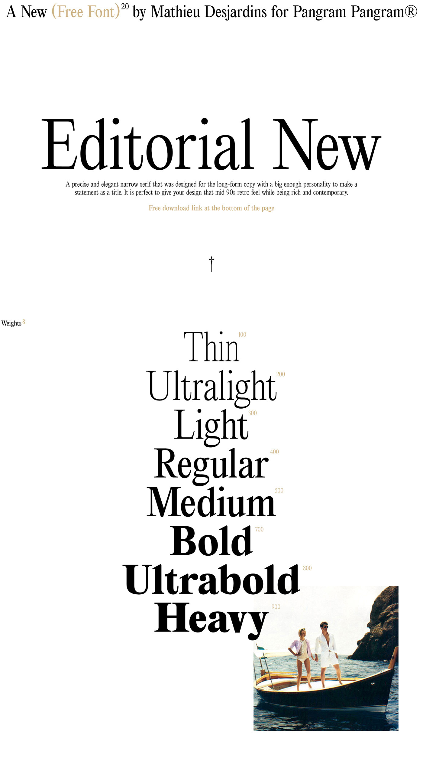 free font serif Typeface elegant narrow editorial type modern Quality