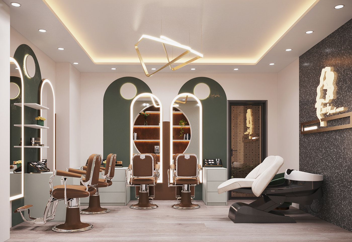 beauty salon corona design download Hair Salon Interior interior design  luxury salon scene