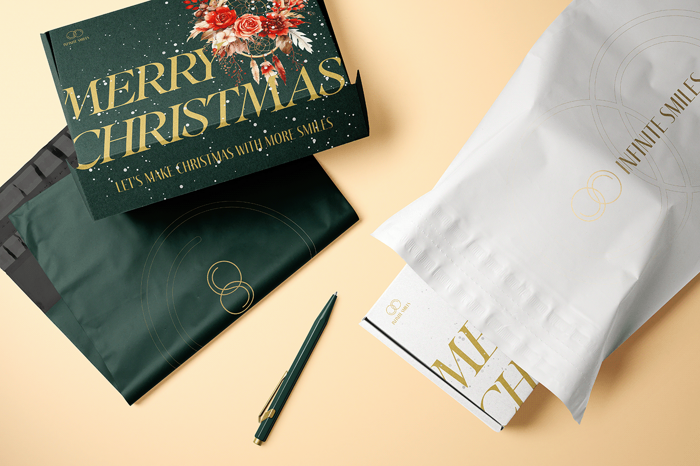Christmas-themed packaging and bag design