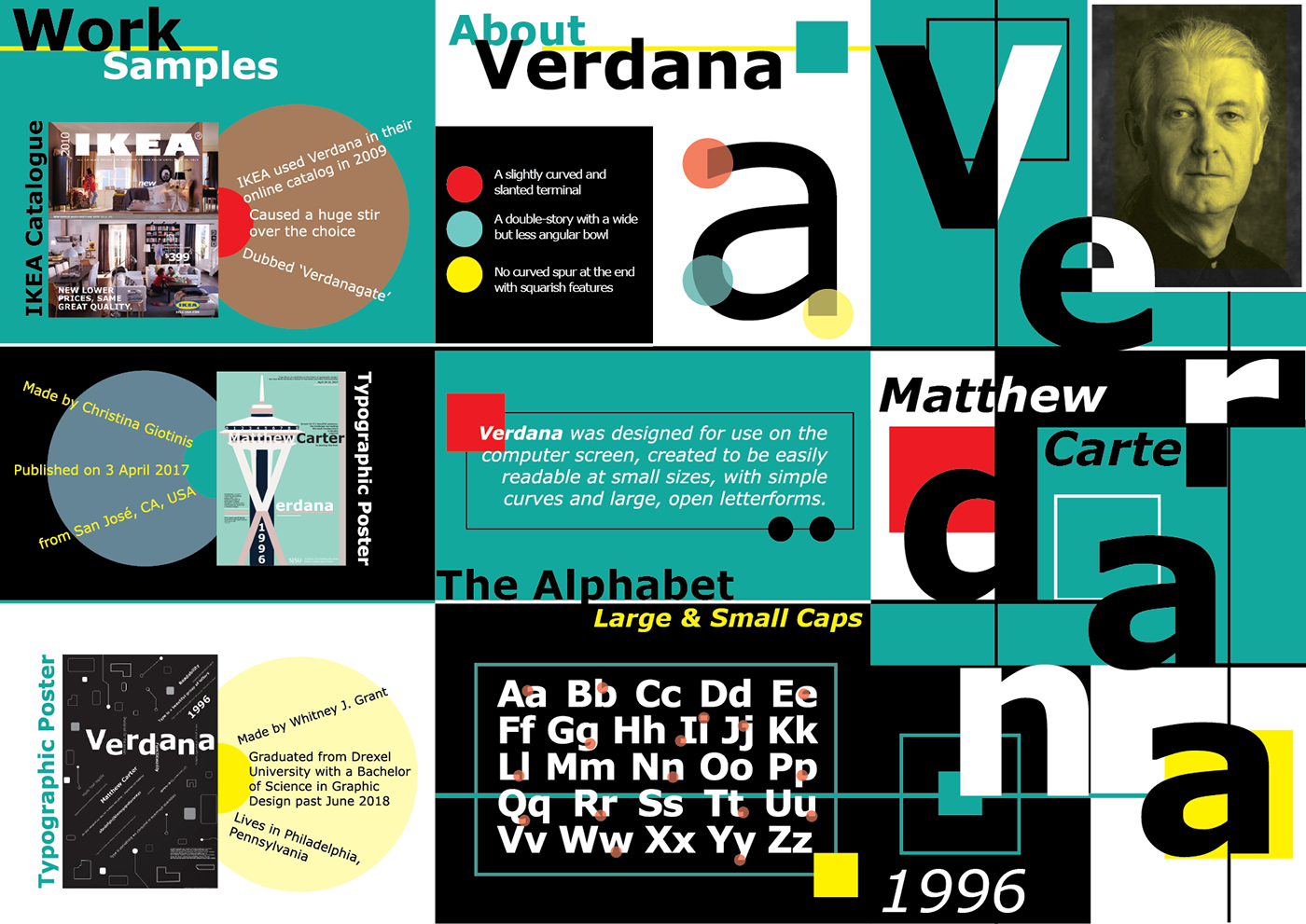 brochure typography   brochure design design font Geometric Shapes matthew carter modern print verdana