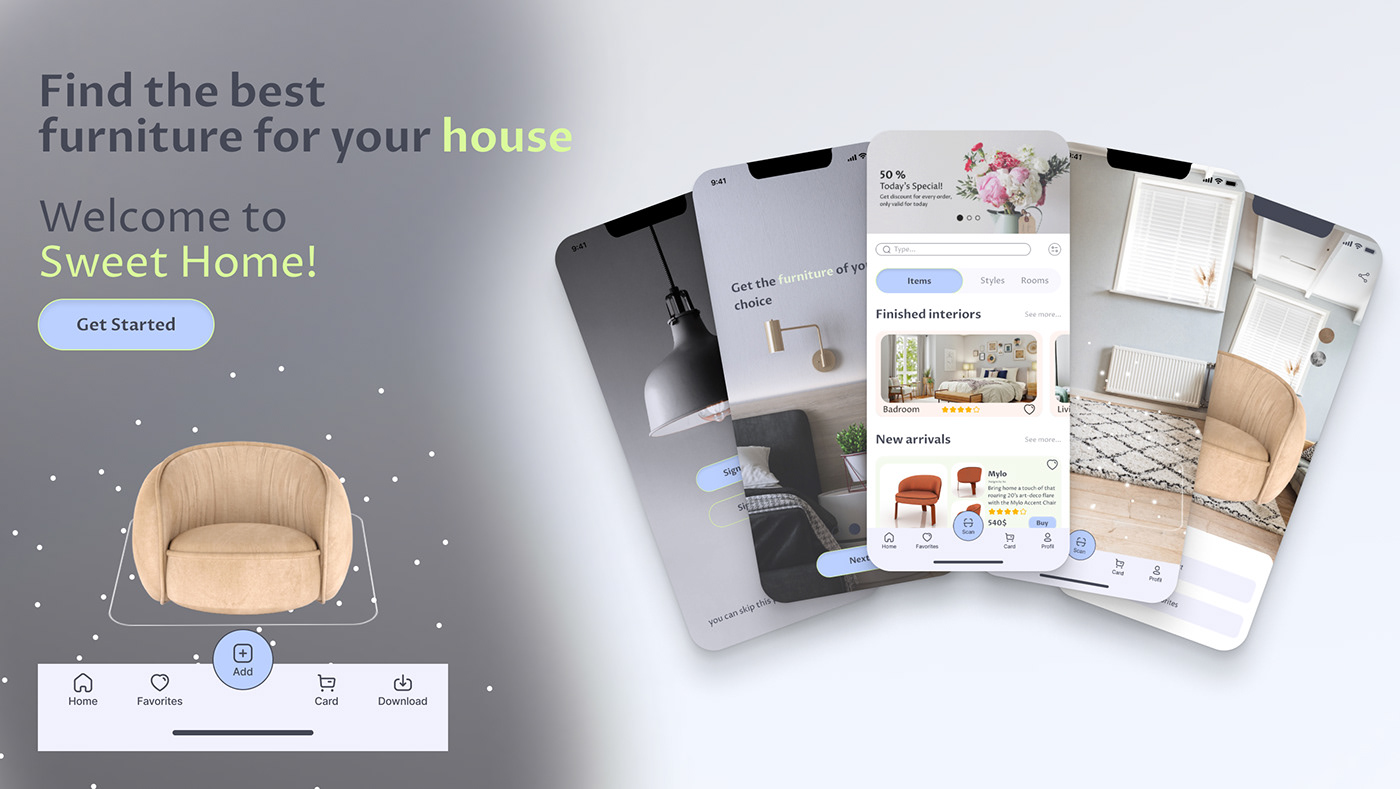 Appdesign Figma home design homeapp house Interior interior design  mobileapp UI/UX visualization
