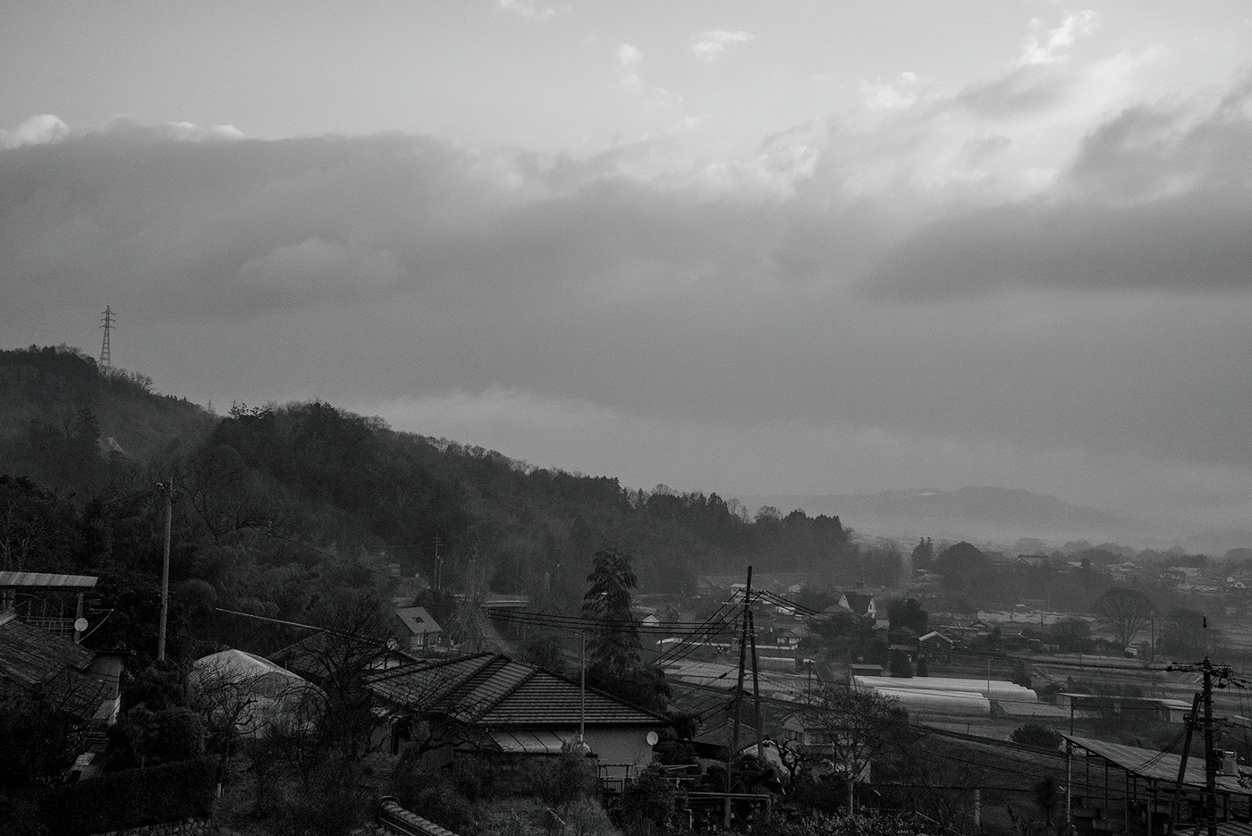 black and white monochrome countryside road japan Nara Prefecture Wakayama Prefecture