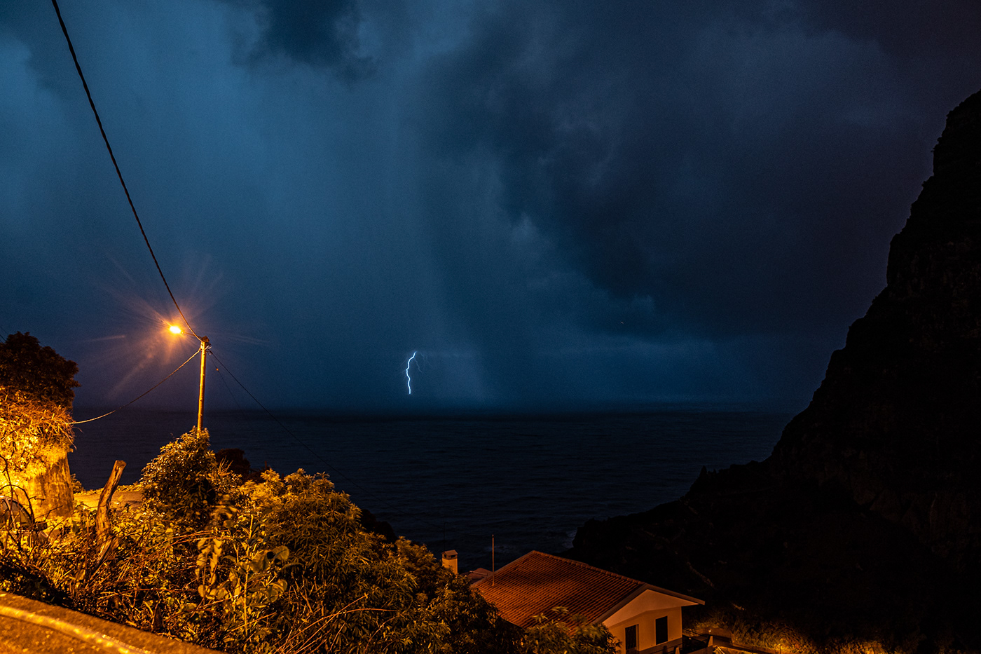 Landscape Nature night Portugal rain storm thunder thunderstorm weather world