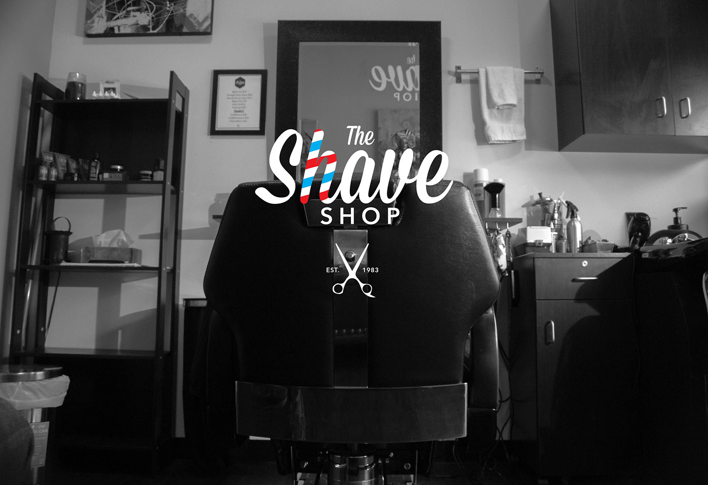 barber shop brand color art Script Font san serif