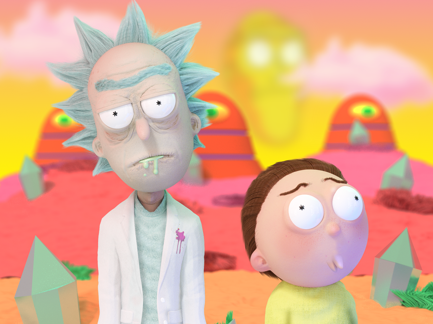 Rick and Morty rick morty Adult Swim cartoon network 3D