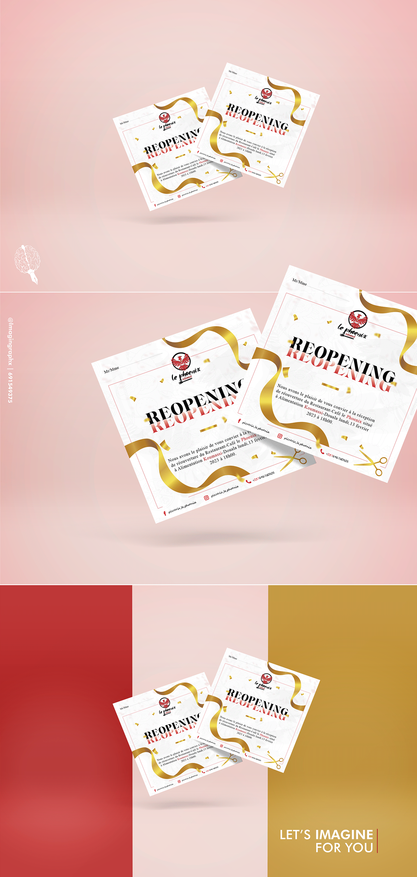 Advertising  cooking graphic design  grill Invitation Card post reopening restaurant