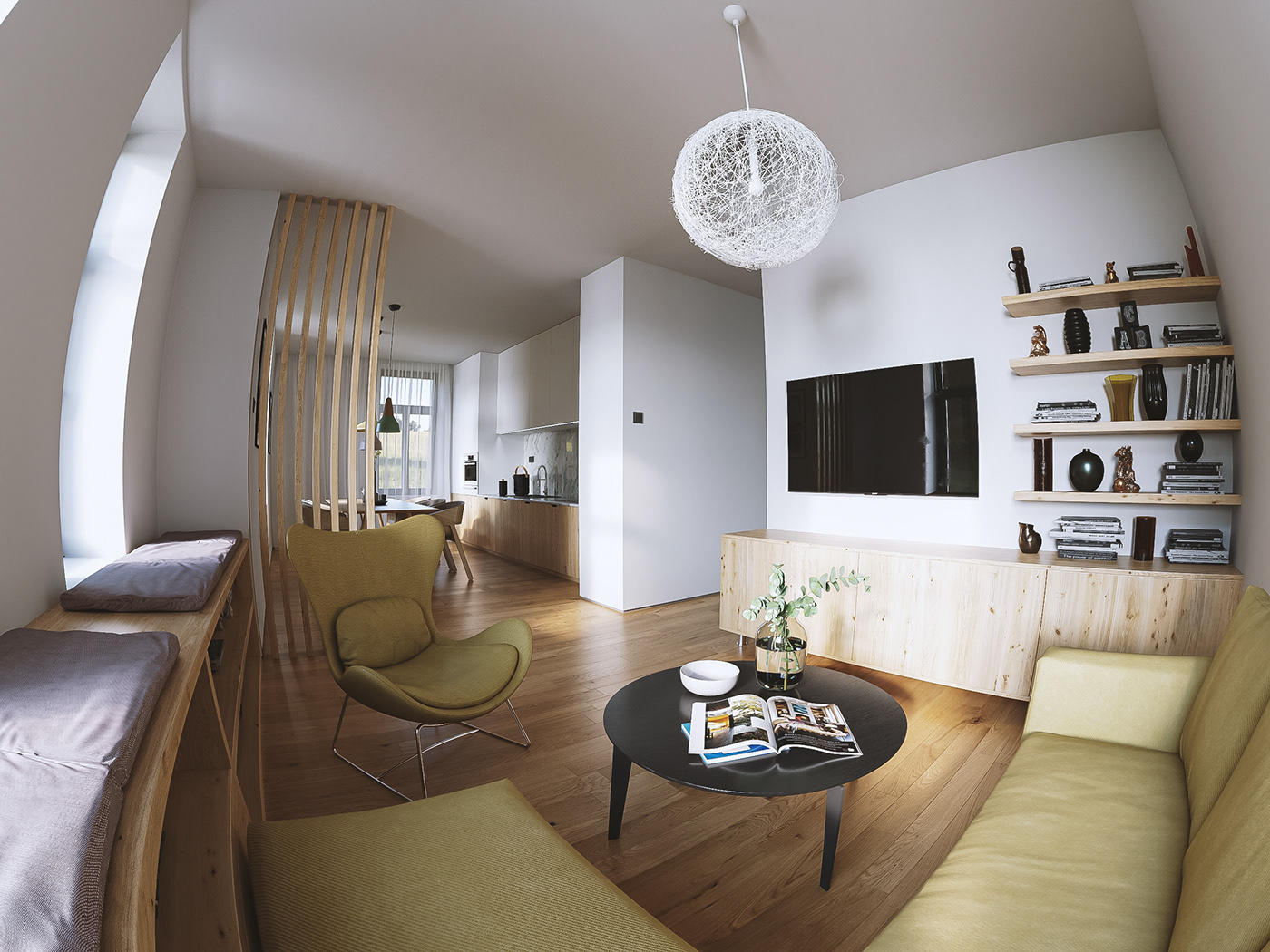 3D 3dvisualization CGI creativelighting Interior kitchen livingroom Render visualization vray