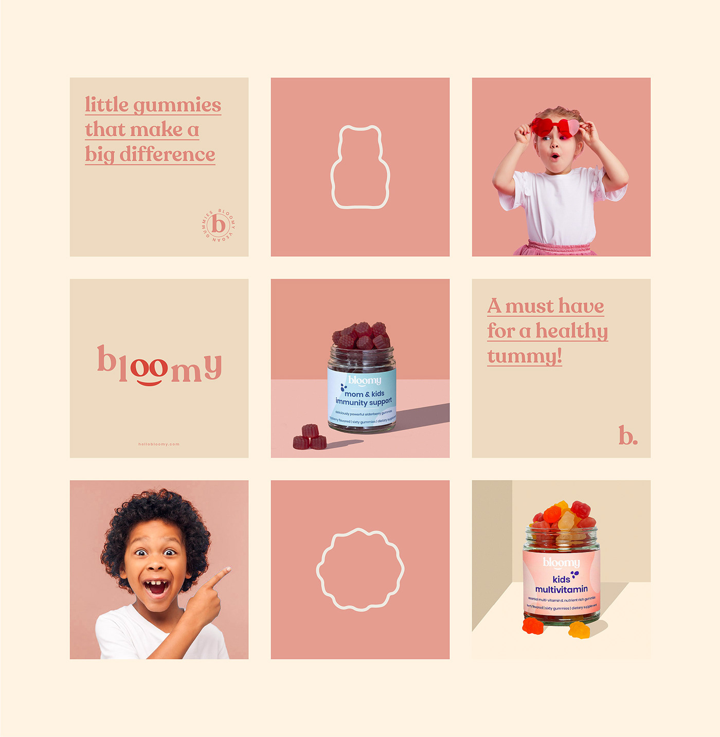 bloomy   branding  children kids logo nutrition Packaging supplement vitamins Wellness