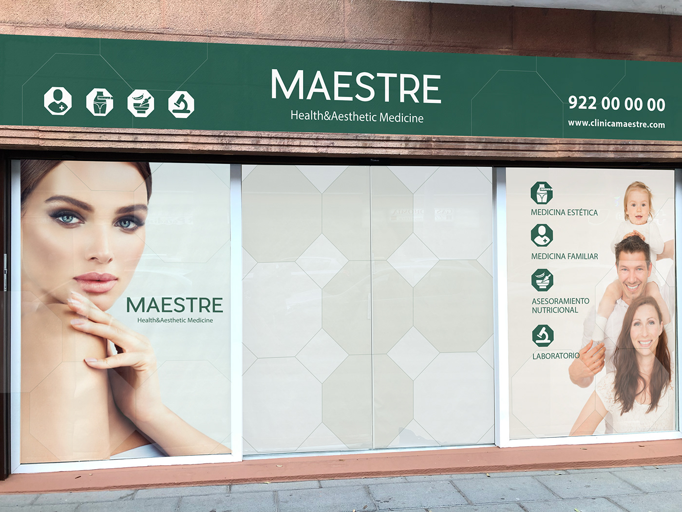 corporate corporative identity brand logo beauty center clinica medico green