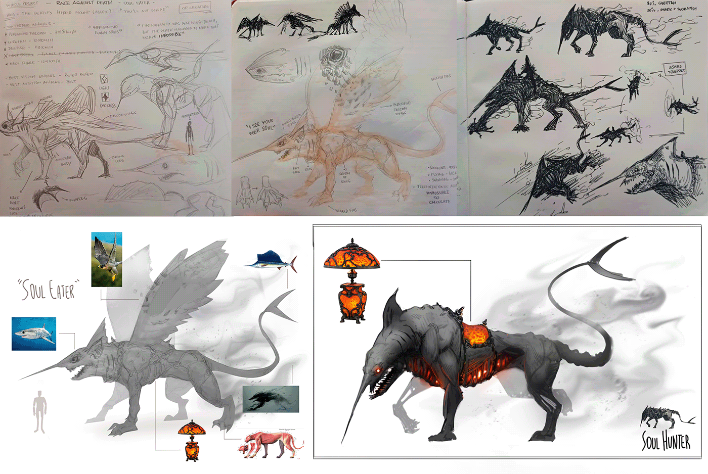2D art Character concept creature design digital game sketchbook souls
