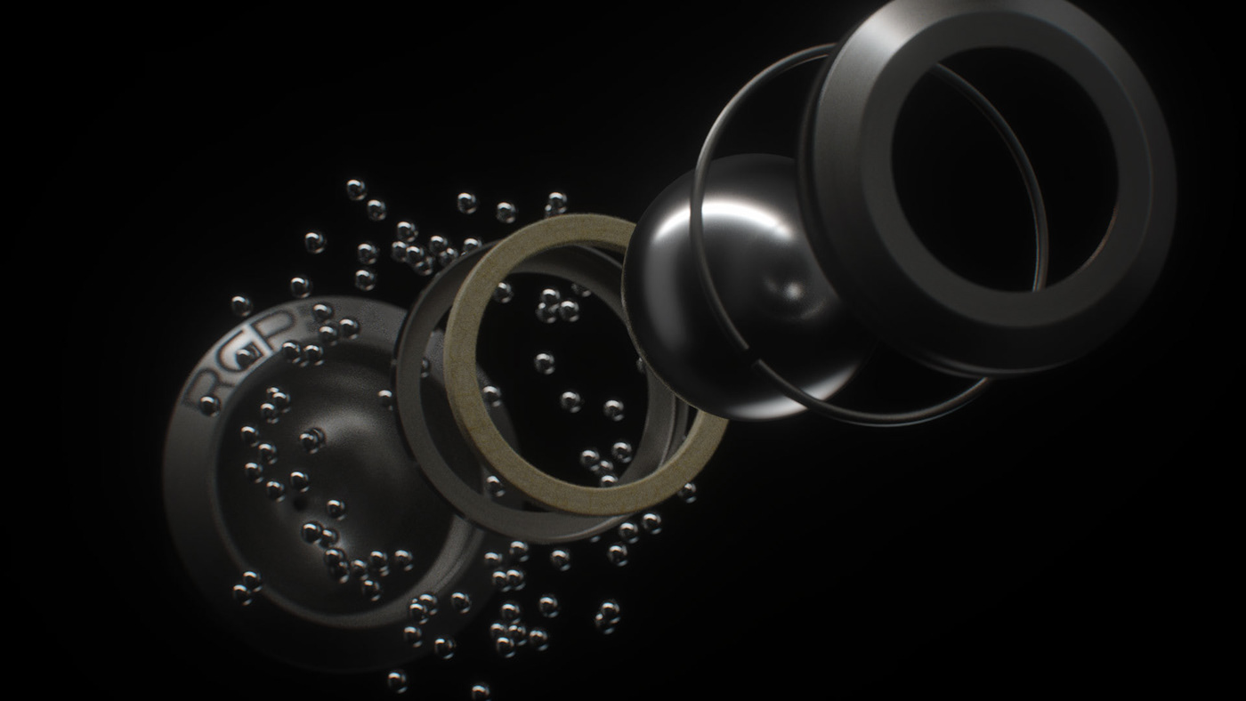 3D 3d animation metallic materials Octane Render ball bearings