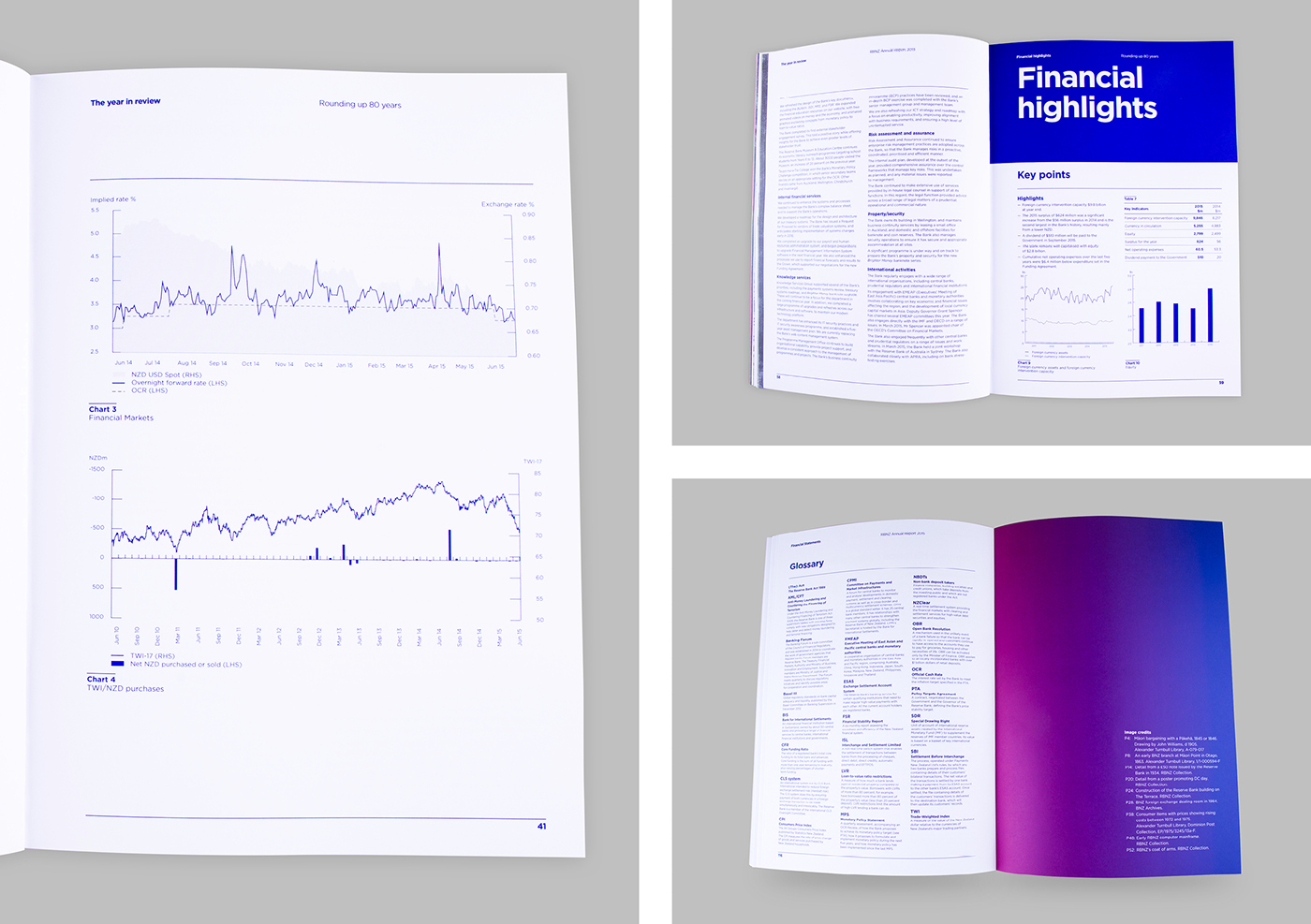 annual report gradient blue pink magenta timeline New Zealand Bank financial reserve bank