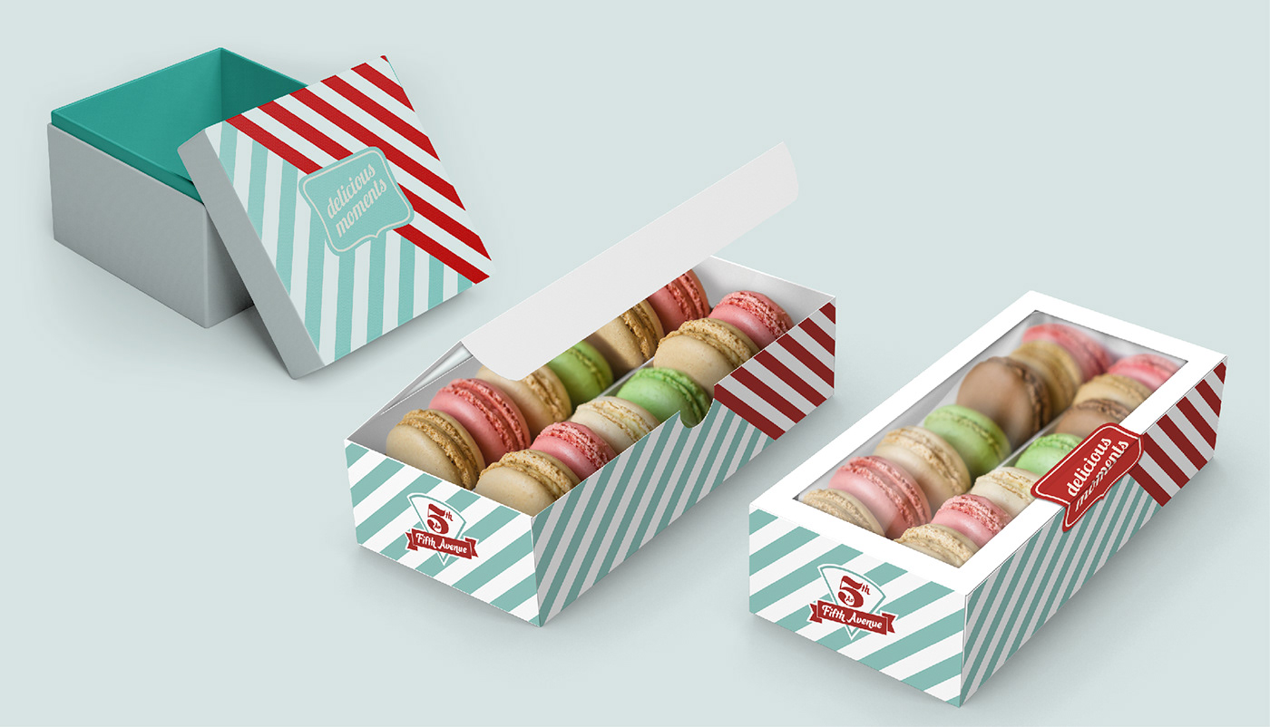 Fruit Packaging visual identity brand Logo Design Mockup vector macaron cookies cooking