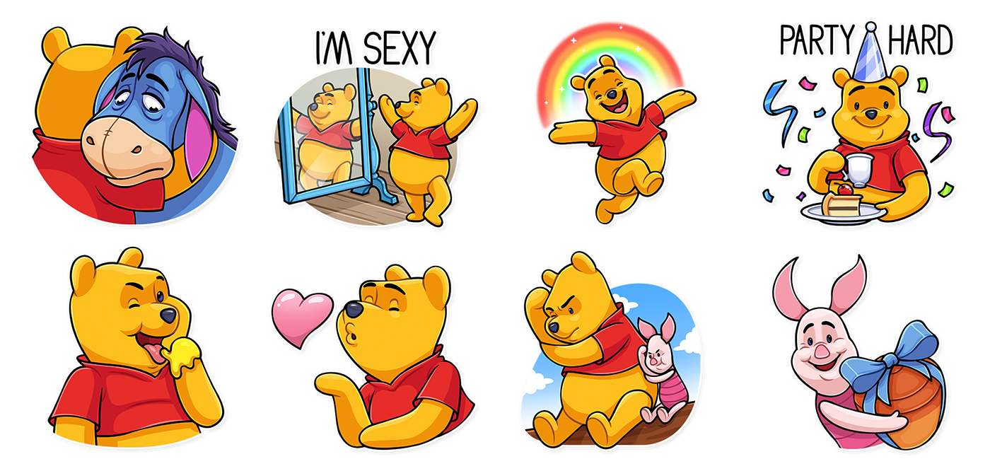winnie the pooh sticker Telegram cartoon