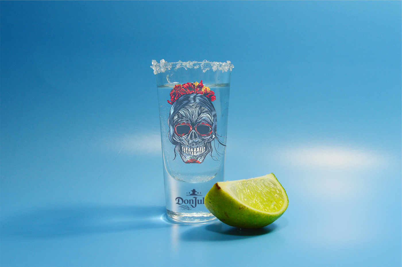 don julio Tequila catrina Dia De Muertos mexico skull shot bottle glass still life