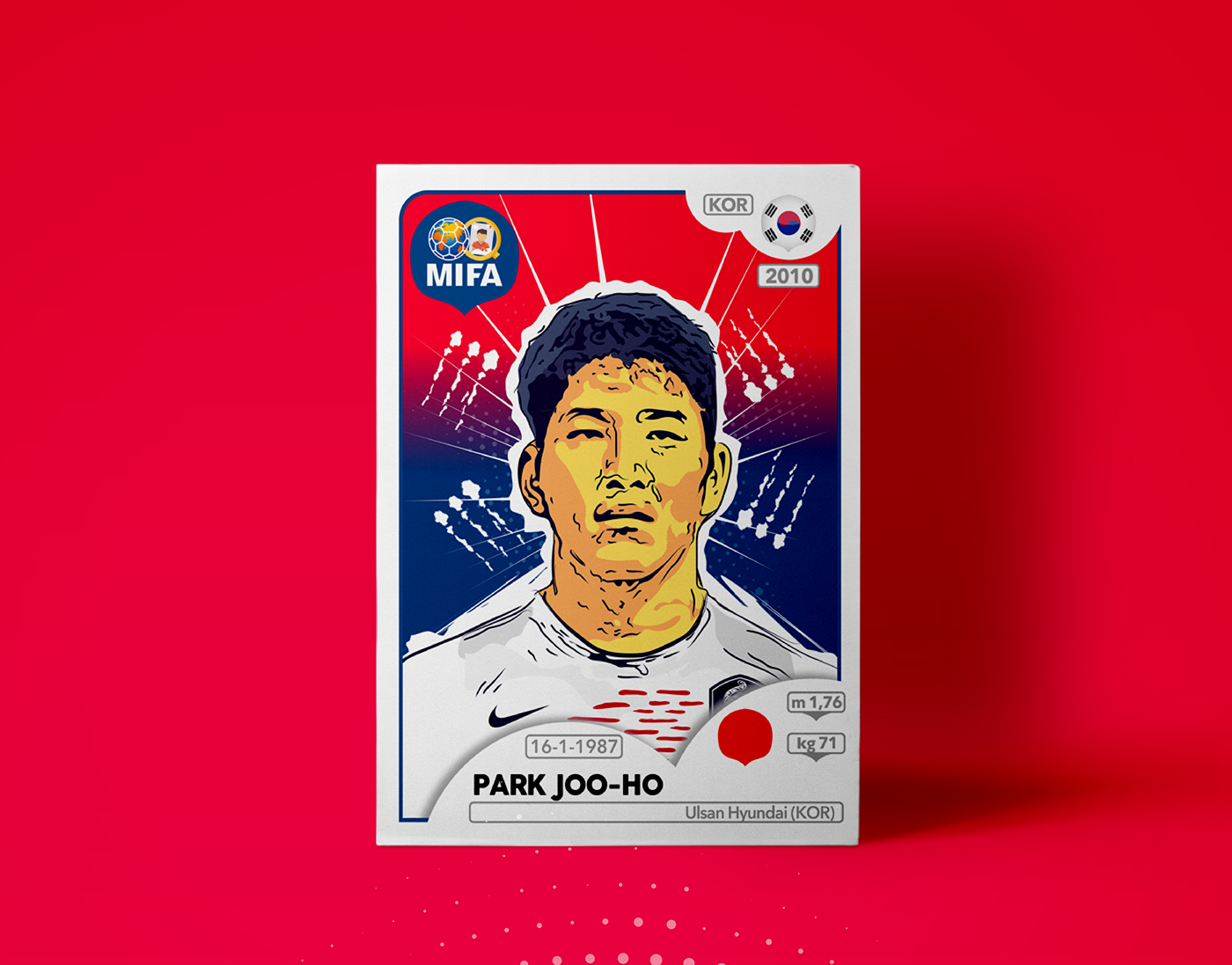 ILLUSTRATION  South Korea world cup MIFA panini football soccer vector Drawing 
