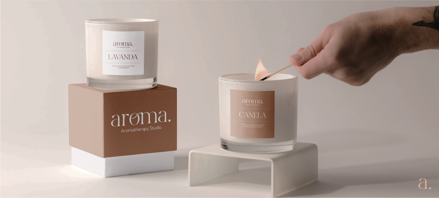 brand identity Branding design diseño gráfico emprendimiento etiquetas identidadvisual Logotipo packaging mockup velas velas aromaticas