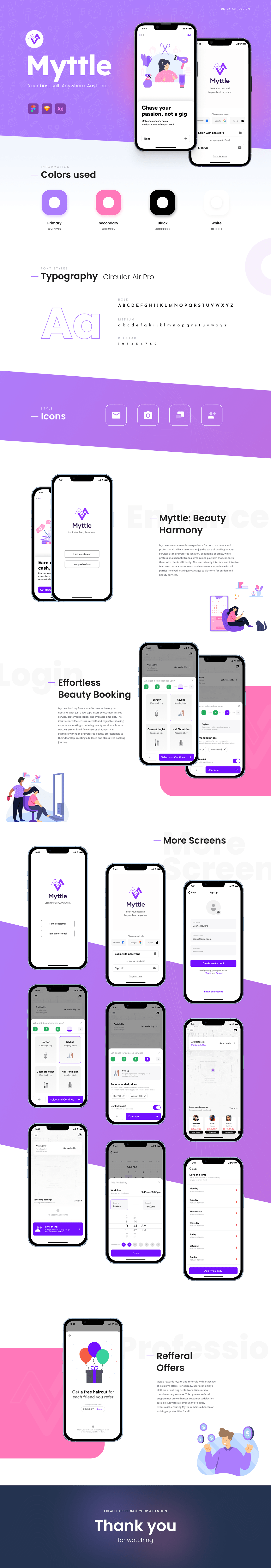 mobile app design Seamless Booking referral program beauty services Dynamic User Interaction On-Demand Beauty UX/UI Innovation