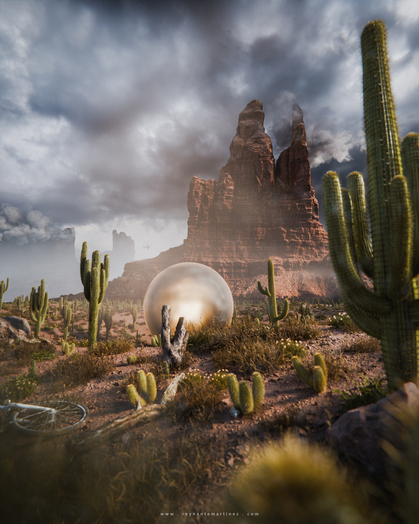 cactus Nature Outdoor environment 3D canyon Render Landscape Digital Art 