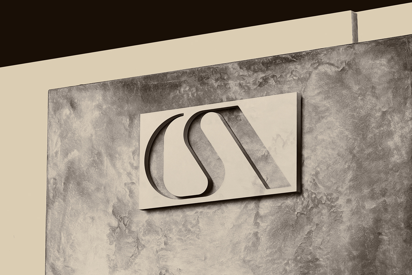 architect brand branding  building clean identity logo monogram stone symbol