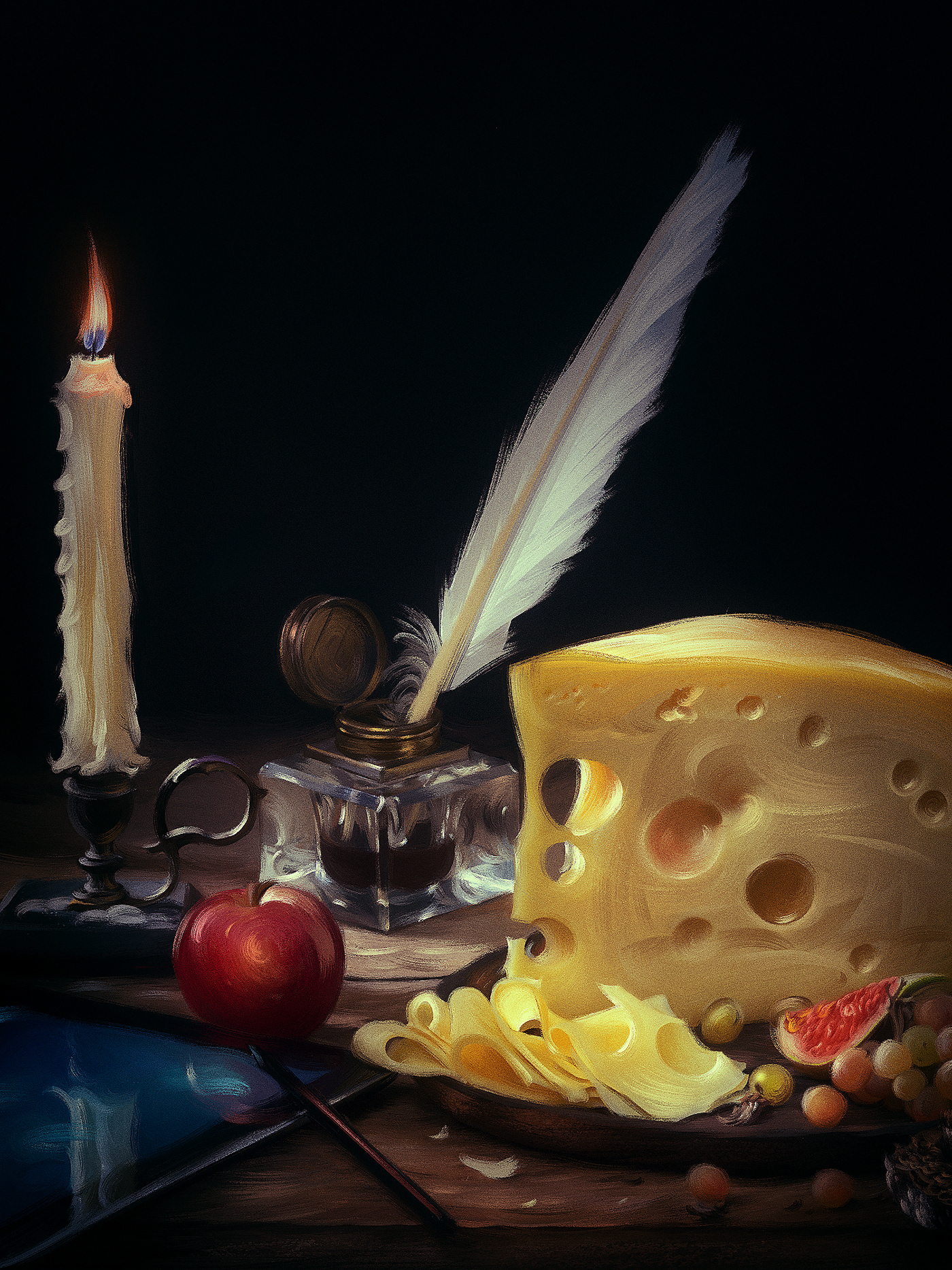Cheese dutch Food  painting   still life