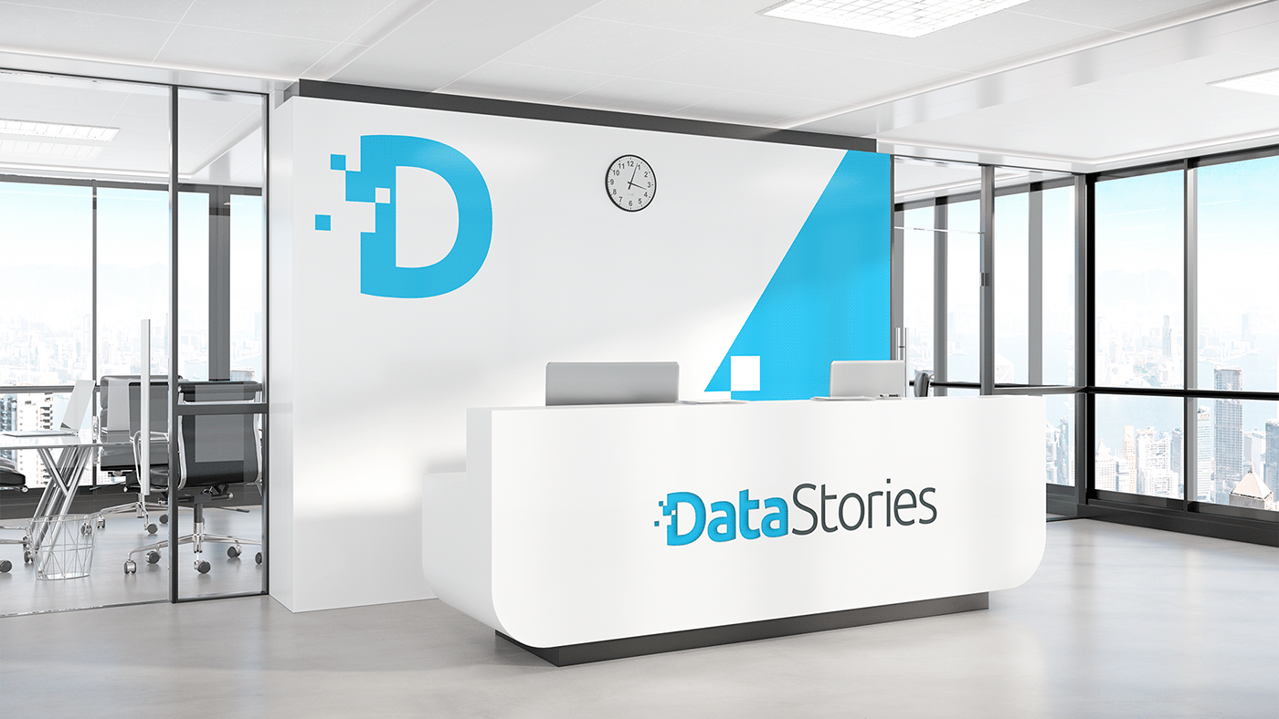 blue Data grey logo logos Logotype marketing   Office Stories type